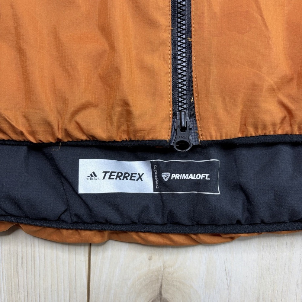 Adidas Terrex Primaloft Jacket Mens Size XL Orange Light Puffer Coat - Picture 3 of 12